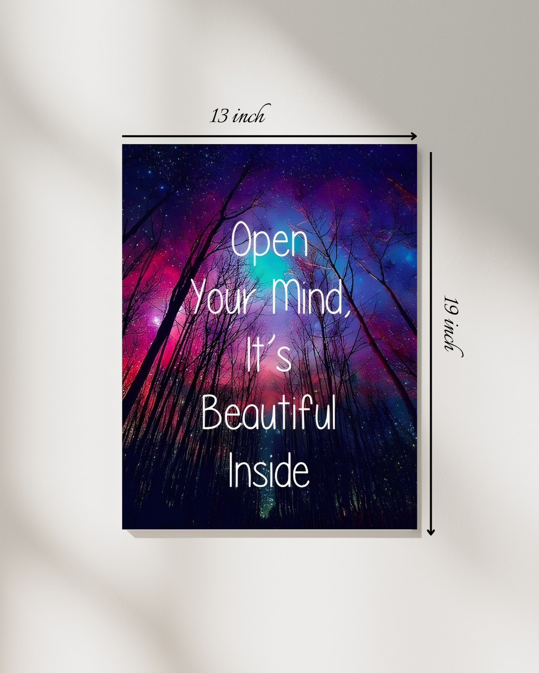 "Open Your Mind It's Beautiful Inside" Motivational Quote – High Quality Wall Art
