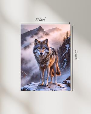 Majestic Wolf In The Mountain Canvas Print – Beautiful Nature Canvas Print