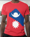 Bold Nepal Flag Artistic Design – Nepali Printed T-Shirt in Australia