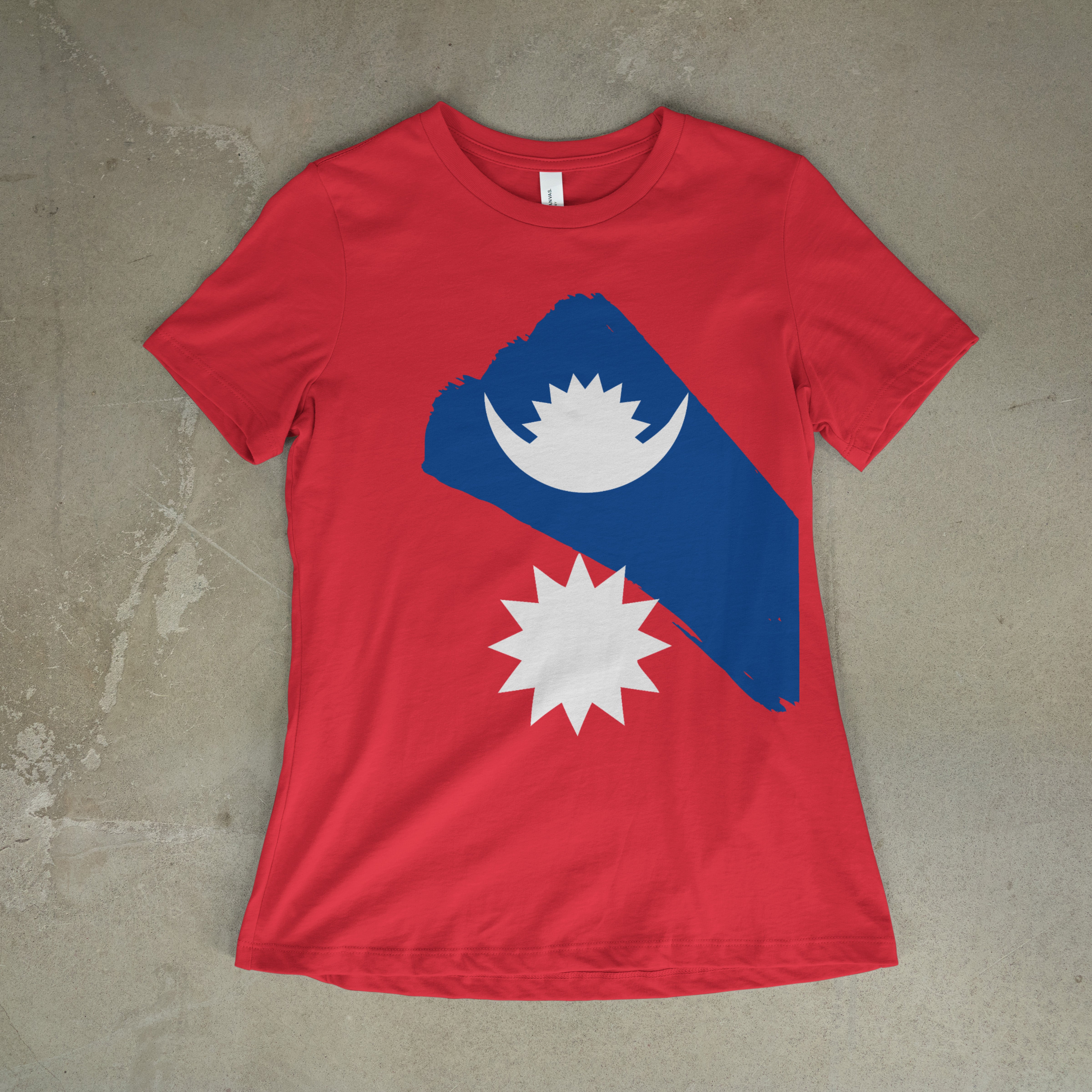 Bold Nepal Flag Artistic Design – Nepali Printed T-Shirt in Australia