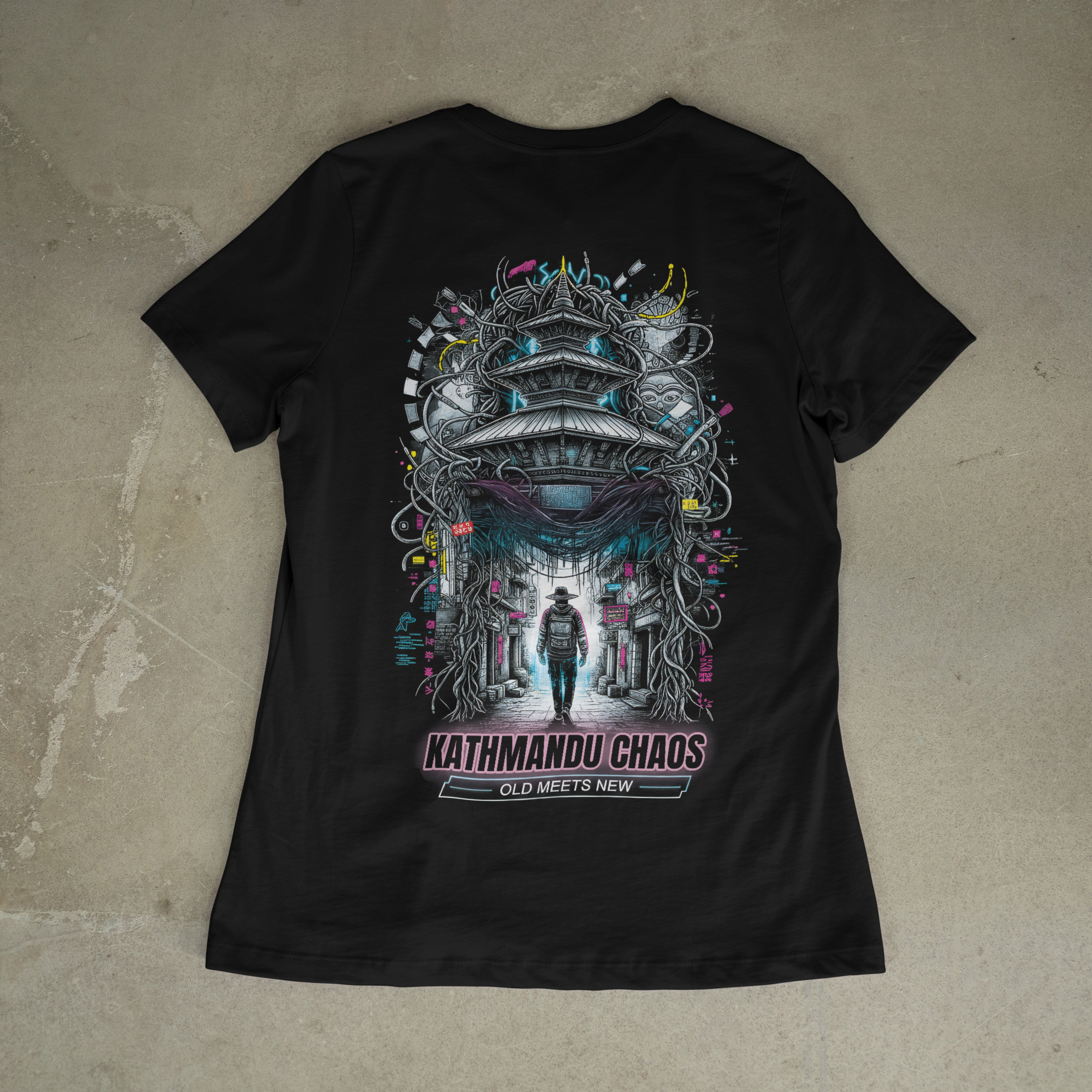 Kathmandu Chaos – Nepali Printed T-Shirt in Australia