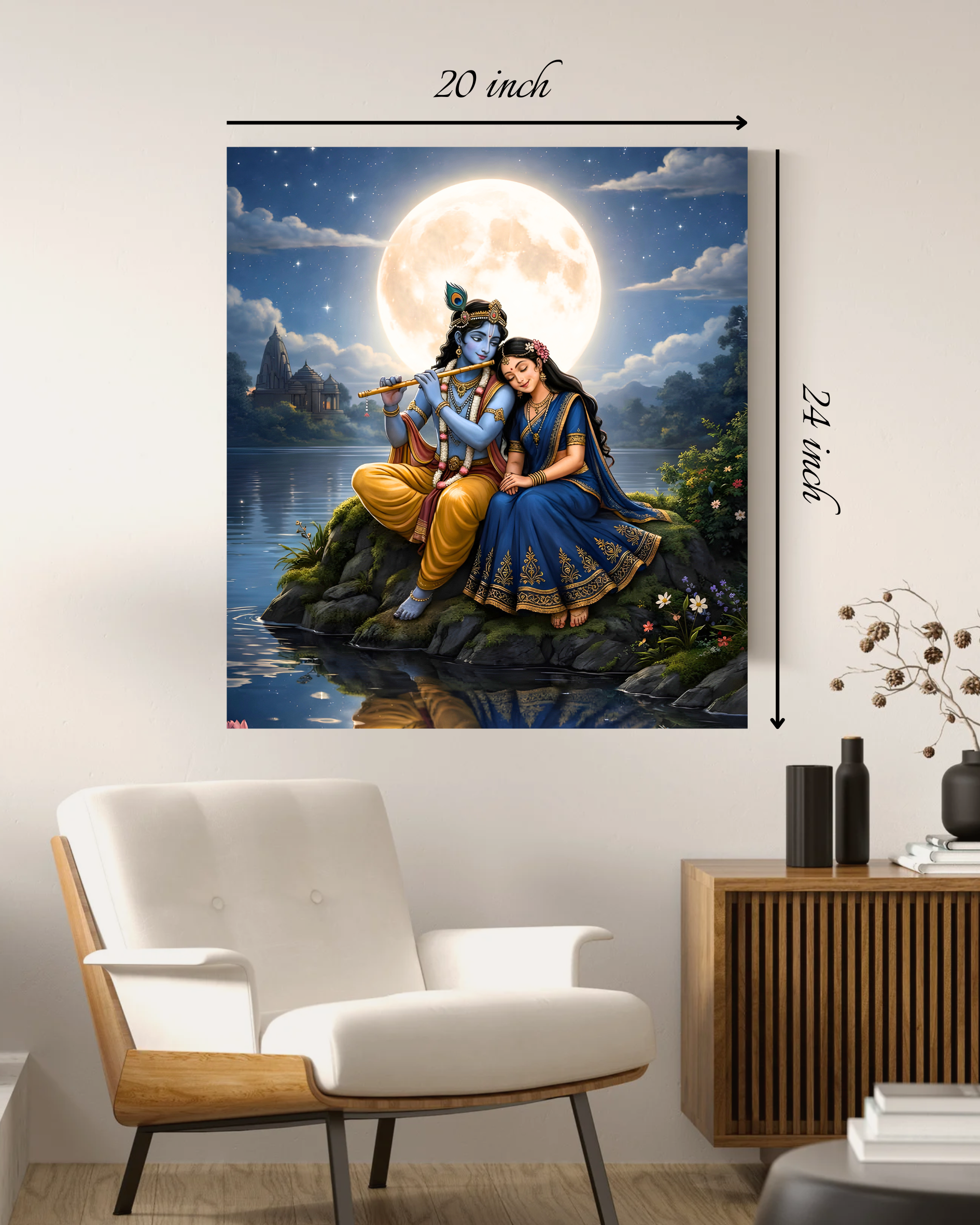 Enchanting Radha Krishna Canvas Print – High Quality Wall Art