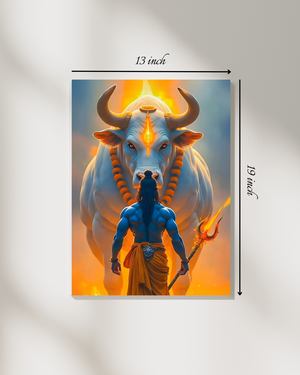 Shiva & Nandi Canvas Print – High Quality Hindu God Wall Art