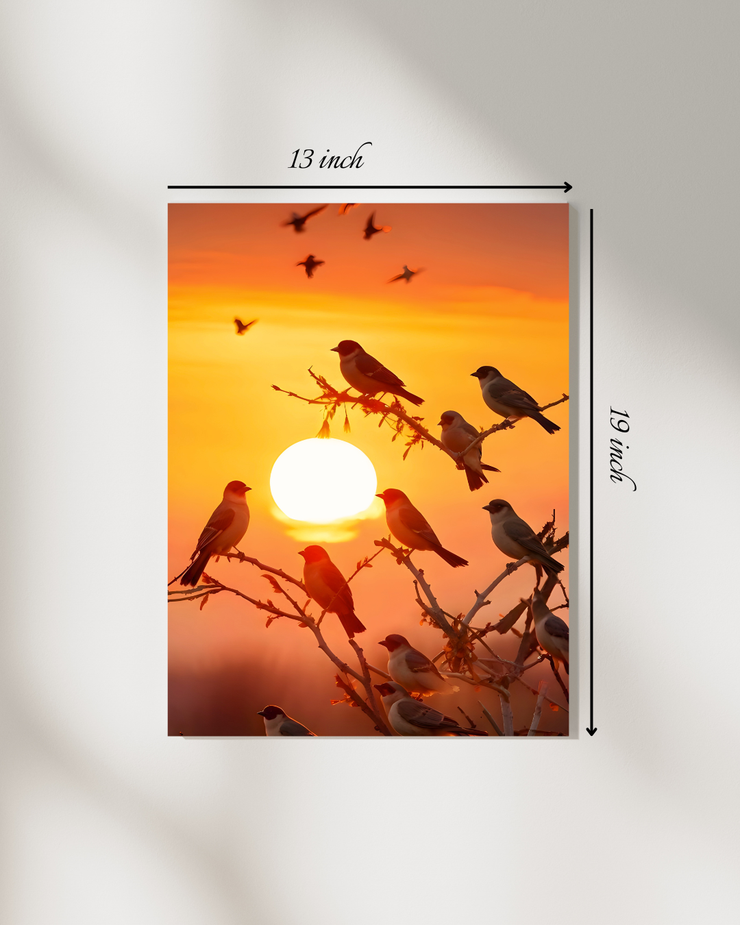 Golden Sunrise with Birds  Canvas Print – Beautiful Nature Canvas Print